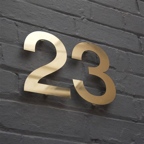 Modern Solid Brass House Numbers 